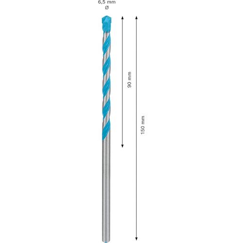  Bosch Professional 1x Expert CYL-9 MultiConstruction Drill Bit (Ø 6,50x150 mm, Accessories Rotary Impact Drill)