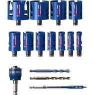 Bosch Professional 15x Expert Construction Material Hole Saw Set (Ø 20-76 mm, Accessories Rotary Impact Drill)