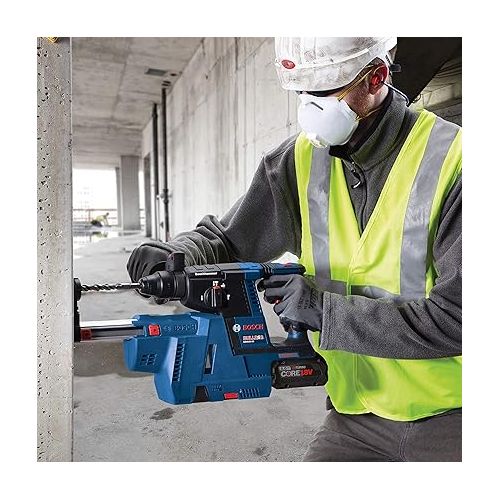  Bosch GBH18V-26K24A-RT Bulldog 18V Brushless Lithium-Ion 1 in. Cordless SDS-Plus Rotary Hammer Kit with 2 Batteries (8 Ah) (Renewed)