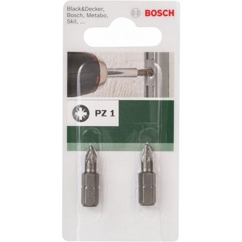  Bosch 2609255922 25mm Pozidriv Screwdriver Bit in Standard Quality PZ1 (2 Pieces)