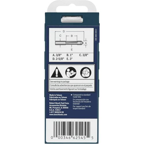  Bosch 85245MC 3/8 in. x 1 in. Carbide-Tipped Single-Flute Pilot Panel Concave Router Bit