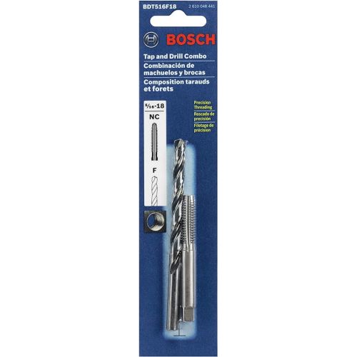  BOSCH BDT516F18 5/16-18 Plug Tap and Size F Drill Bit Combo Set