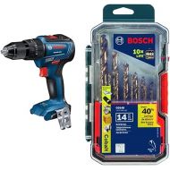 Bosch GSB18V-490N 18V EC Brushless 1/2 In. Hammer Drill/Driver (Bare Tool)&BOSCH CO14B 14 Pc. Cobalt M42 Drill Bit Set