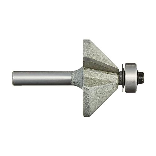  Vermont American 23155 45-Degree Carbide Tipped Chamfer Router Bit, 1/2-Inch Ball Bearing 2-Flute 1/4-Inch Shank