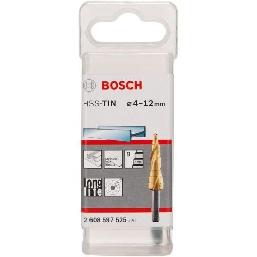  Bosch 2608587435 Hss-Tin Step Drill Bit 12 Parts PG7-21