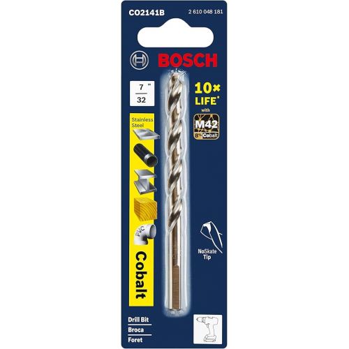  BOSCH CO2141B 7/32 in. x 3-3/4 in. Cobalt M42 Drill Bit (Pack of 2)