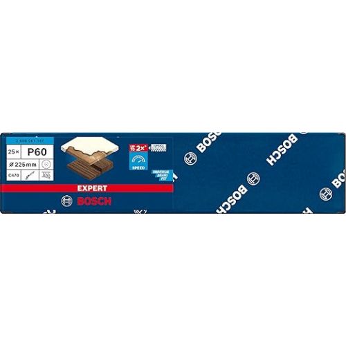  Bosch Professional 25x Expert C470 Sandpaper (Ø 225 mm, Grit 60, Accessories Orbital Sander)