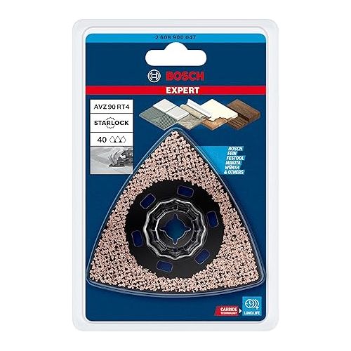  Bosch Professional 1x Expert Sanding Plate AVZ 90 RT4 Multitool Blades (for Mortar, Ø 90 mm, Grit 40, Accessory Multitool)