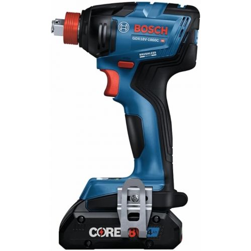  BOSCH GXL18V-227B25 18V 2-Tool Combo Kit with Connected-Ready Two-In-One 1/4 In. Bit/Socket Impact Driver/Wrench, 1/2 In. Hammer Drill/Driver and (2) CORE18V® 4 Ah Advanced Power Batteries