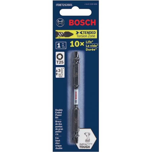  BOSCH ITDET253501 1-Piece 3-1/2 In. Torx #25 Impact Tough Double-Ended Screwdriving Bit (Pack of 2)