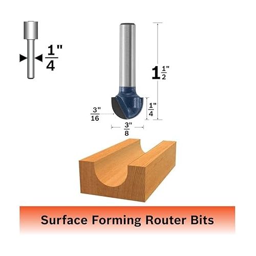  BOSCH 85445M 3/16 In. x 3/8 In. Carbide Tipped Core Box Bit