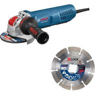 Bosch GWX13-50VSP 5 In. X-LOCK Variable-Speed Angle Grinder with Paddle Switch with Bosch DBX541P 5 In. X-LOCK Premium Segmented Diamond Blade Premium