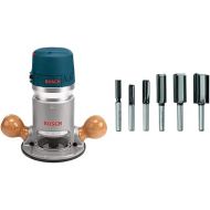 BOSCH 1617EVS 2.25 HP Electronic Fixed-Base Router&BOSCH 6 pc. Carbide-Tipped Groove Cutter Router Bit Set