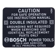 Bosch Parts 1601110058 Caution Label