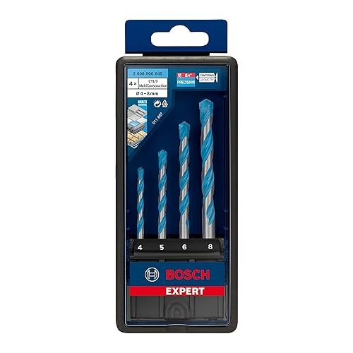  Bosch Professional 4X Expert CYL-9 MultiConstruction Drill Bit Set (Ø 4-8 mm, Accessories Rotary Impact Drill)