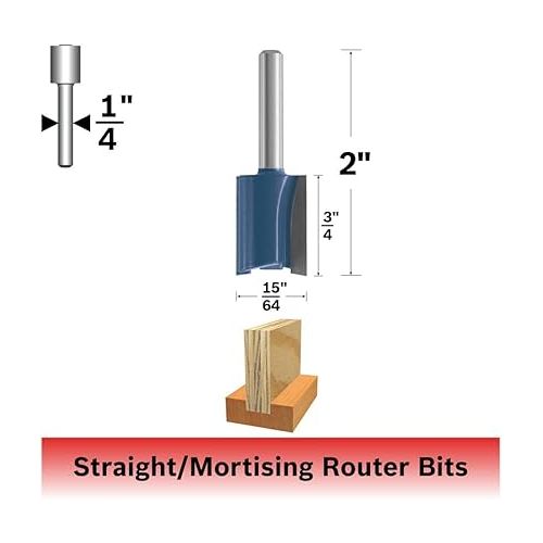  BOSCH 84600M 15/64 In. x 3/4 In. Carbide Tipped Plywood Mortising Bit