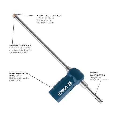  Bosch HCD2074 7/16 In. x 13 In. SDS-plus Speed Clean™ Dust Extraction Bit