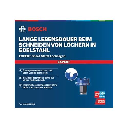  Bosch Professional 6X Expert Sheet Metal Hole Saw Set (Ø 22-32 mm, Accessories Rotary Impact Drill)