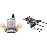 Bosch RA1161 Router Fixed Base&BOSCH RA1054 Deluxe Router Edge Guide with Dust Extraction Hood & Vacuum Hose Adapter, Black