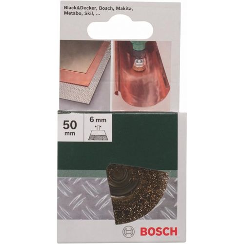  Bosch 2609256516 6 x 50 mm Wire Cup Brush Crimped Wire Shank (Brass-coated)