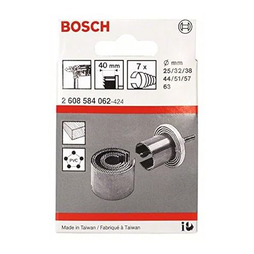  Bosch Accessories 7 pcs. Hole Saw Set (Wood, Plastic, Working Length 40 mm, Accessories Rotary Impact Drills)