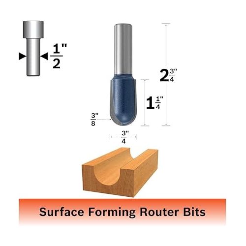  BOSCH 85450M 3/8 In. x 3/4 In. Carbide Tipped Extended Round Nose Bit