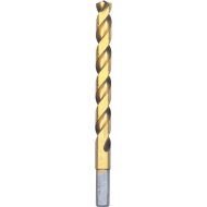 BOSCH TI4154 27/64 In. x 5-3/8 In. Titanium Nitride Coated Metal Drill Bit with 3/8 In. Reduced Shank for Applications in Heavy-Gauge Carbon Steels, Light Gauge Metal, Hardwood,1-Piece