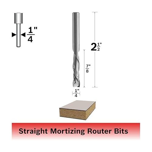  BOSCH 86026M 1/4 In. x 7/8 In. Solid Carbide 2-Flute Compression Spiral Bit