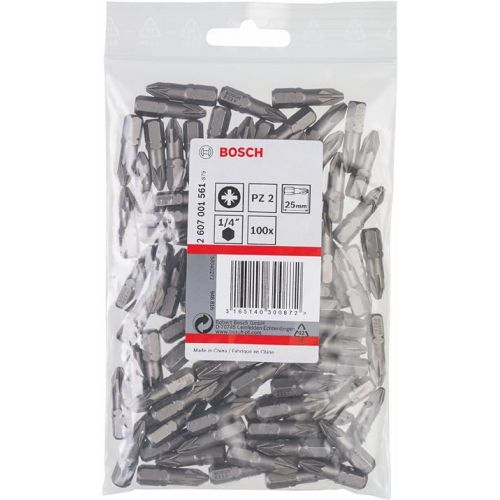  Bosch 2607001561 Screwdriver Bit PZ 2, 25mm 100 Pcs