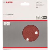 Bosch 2608607247 Sanding Discs, Wood Velcro, 6 Hole, 150mm Ø, 60/80/240 Grit, Red