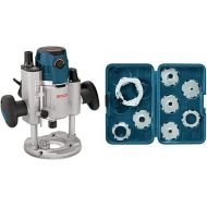 BOSCH 120-Volt 2.3 HP Electronic Plunge Base Router MRP23EVS&BOSCH 8-Piece Router Template Guide Set RA1128