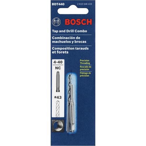  BOSCH BDT440 4-40 Plug Tap and No. 43 Drill Bit Combo Set