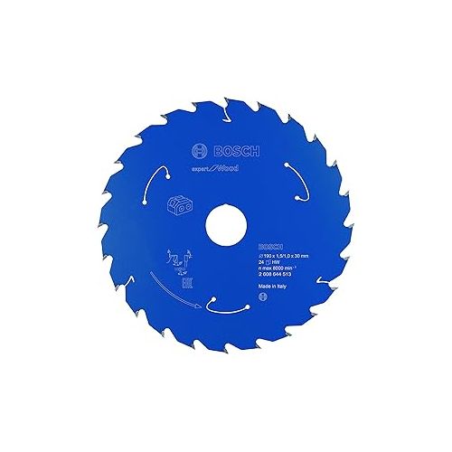  Bosch Professional Circular Saw Blade Expert (for Wood, 190 x 30 x 1.5 mm, 24 Teeth; Accessories: Cordless Circular Saw)