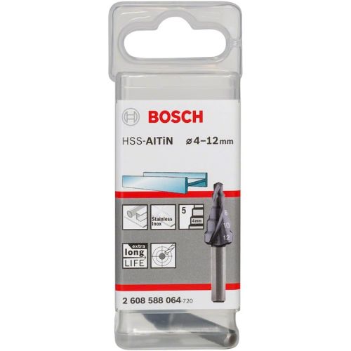  Bosch 2608588064 Hss-AlTiN Step Drill Bit 5 Parts 4-12mm