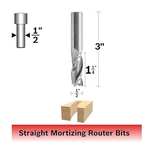  Bosch 85961M 1/2 In. x 1-1/4 In. Solid Carbide 3-Flute U-Pieceut Spiral Bit