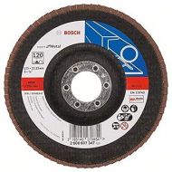 Bosch 2608607347 Flap Sanding Disc, 125mm x 22mm, 120 Grit, Black/Brown