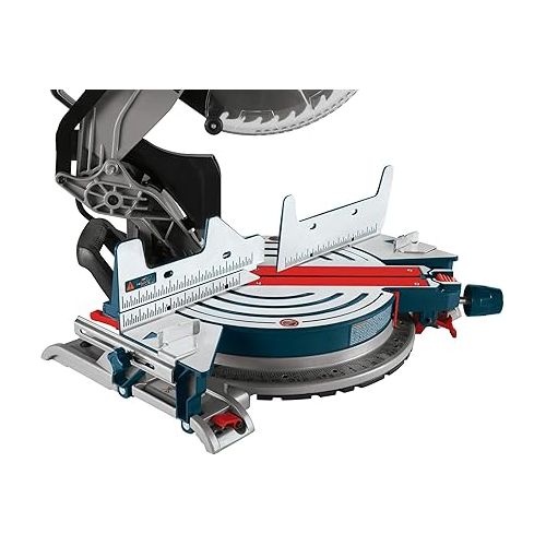  Bosch CM10GD Compact Miter Saw 15 Amp Corded 10 Inch Dual-Bevel Sliding Glide Miter Saw with 60-Tooth Carbide Blade and MS1233 Crown Stop Kit for Bosch Miter Saws, Includes Mounting Knobs and Hardware