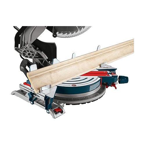  Bosch CM10GD Compact Miter Saw 15 Amp Corded 10 Inch Dual-Bevel Sliding Glide Miter Saw with 60-Tooth Carbide Blade and MS1233 Crown Stop Kit for Bosch Miter Saws, Includes Mounting Knobs and Hardware