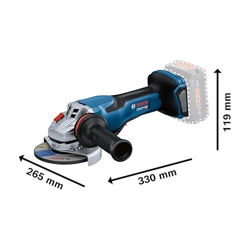  Bosch Professional BITURBO GWS 18V-15 P Wireless Angle Grinder (1500W Performance Corded No Batteries or Charger, in Cardboard Box)