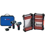 Bosch CLPK27-120 12V Max 2-Tool Combo Kit (Drill/Driver and Impact Driver) w/ 2 Batteries, Charger and Case and 40 Piece Impact Tough Drill Driver Custom Case System Set DDMS40