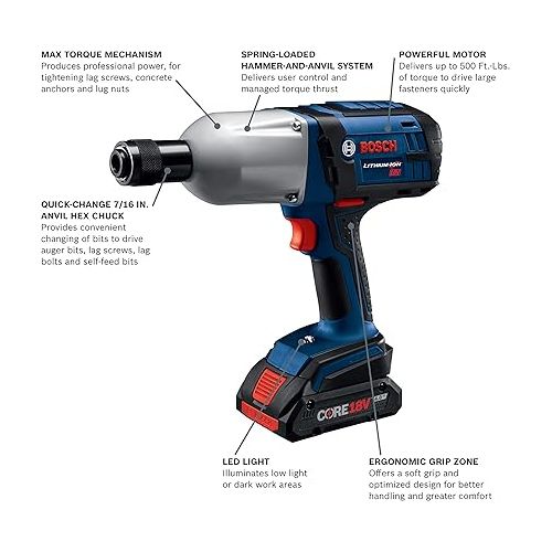  BOSCH HTH182-B25 18V High Torque Impact Wrench w/ 7/16