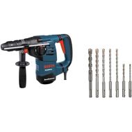 BOSCH RH328VCQ 1-1/8-Inch SDS Rotary Hammer Kit&BOSCH 7 Piece Carbide-Tipped SDS-plus Rotary Hammer Drill Bit Set with Storage Case HCK001, Gray