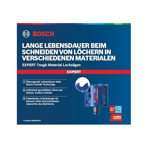  Bosch Professional 1x Expert Tough Material Hole Saw (Ø 54 mm, Accessories Rotary Impact Drill)