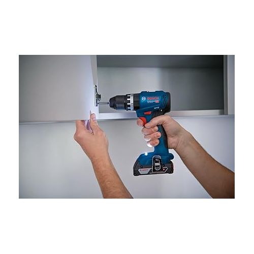  Bosch Professional GSB 18V-45 18V System Cordless Impact Drill (Speed 1,900 min) ¹, 2 x Batteries 2.0 Ah, GAL 18V-20, L-Case)