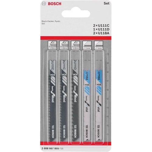  Bosch 2608667855 Jigsaw Blade-Set U111C/U111D/U1 5 Pcs