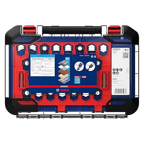  Bosch Professional 14x Expert Tough Material Hole Saw Set (Ø 20-76 mm, Accessories Rotary Impact Drill)