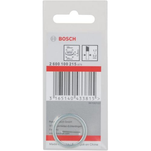  Bosch 2600100215 Reduction Ring for Circular Saw Blades, 25mm x 20mm x 1.5mm, Silver/White