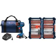 BOSCH GDX18V-1600B12 18V Freak 1/4 In. and 1/2 In. Two-In-One Bit/Socket Impact Driver KitwithBOSCH 44 Piece Impact Tough Screwdriving Custom Case System Set SDMS44