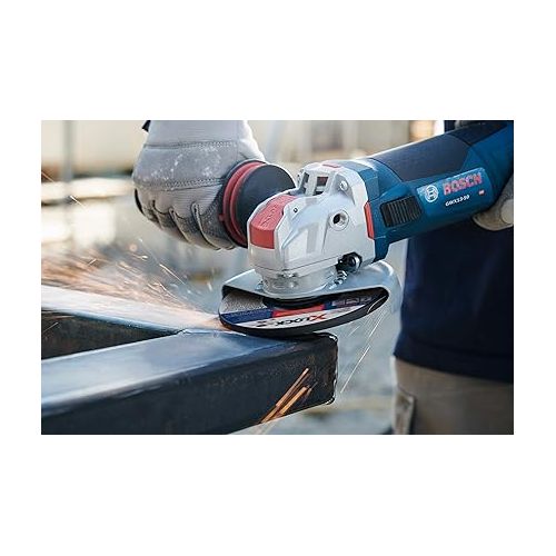  Bosch GWX13-50VSP 5 In. X-LOCK Variable-Speed Angle Grinder with Paddle Switch with TCWX1S500 5 In. x .045 In. X-LOCK Arbor Type 1A (ISO 41) 60 Grit Fast Metal/Stainless Cutting Abrasive Wheel