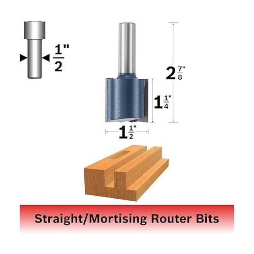  Bosch 85469M 1-1/2 In. x 1-1/4 In. Carbide Tipped 2-Flute Straight Bit